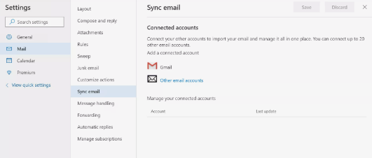 configurar a conta do Hotmail