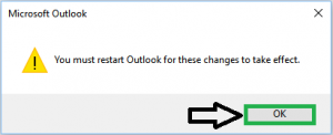 Again start outlook