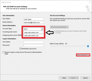 IMAP and POP Account Settings