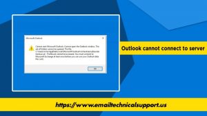 Outlook Cannot Connect to Server Error