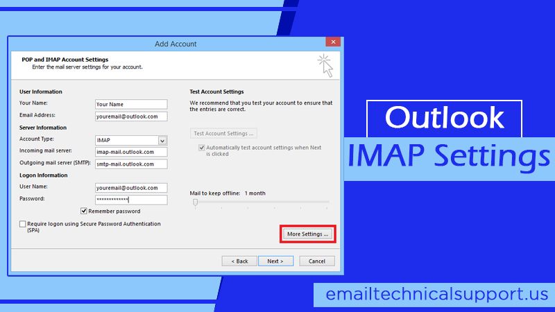 Outlook IMAP Settings
