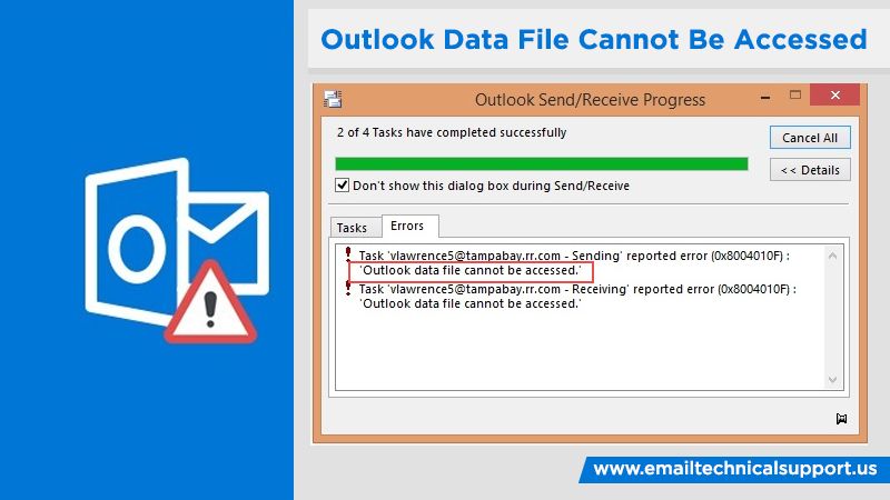 Outlook data file cannot be accessed