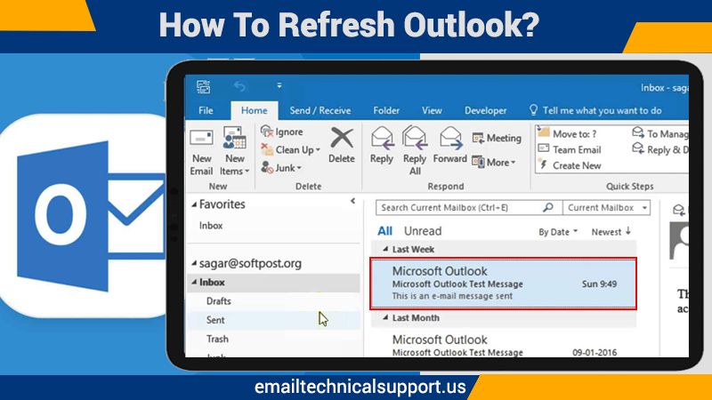 How to refresh Outlook?
