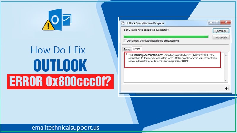 Outlook error 0x800ccc0f