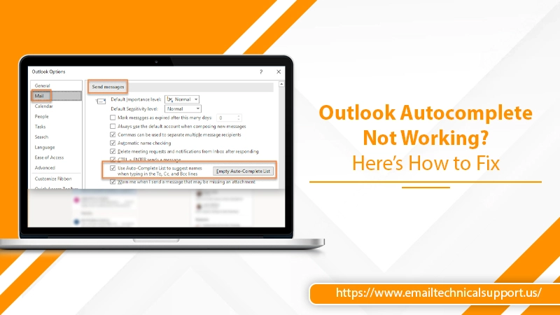 Outlook Autocomplete Not Working